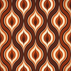 Vintage S Pattern In Brown, Orange, And White