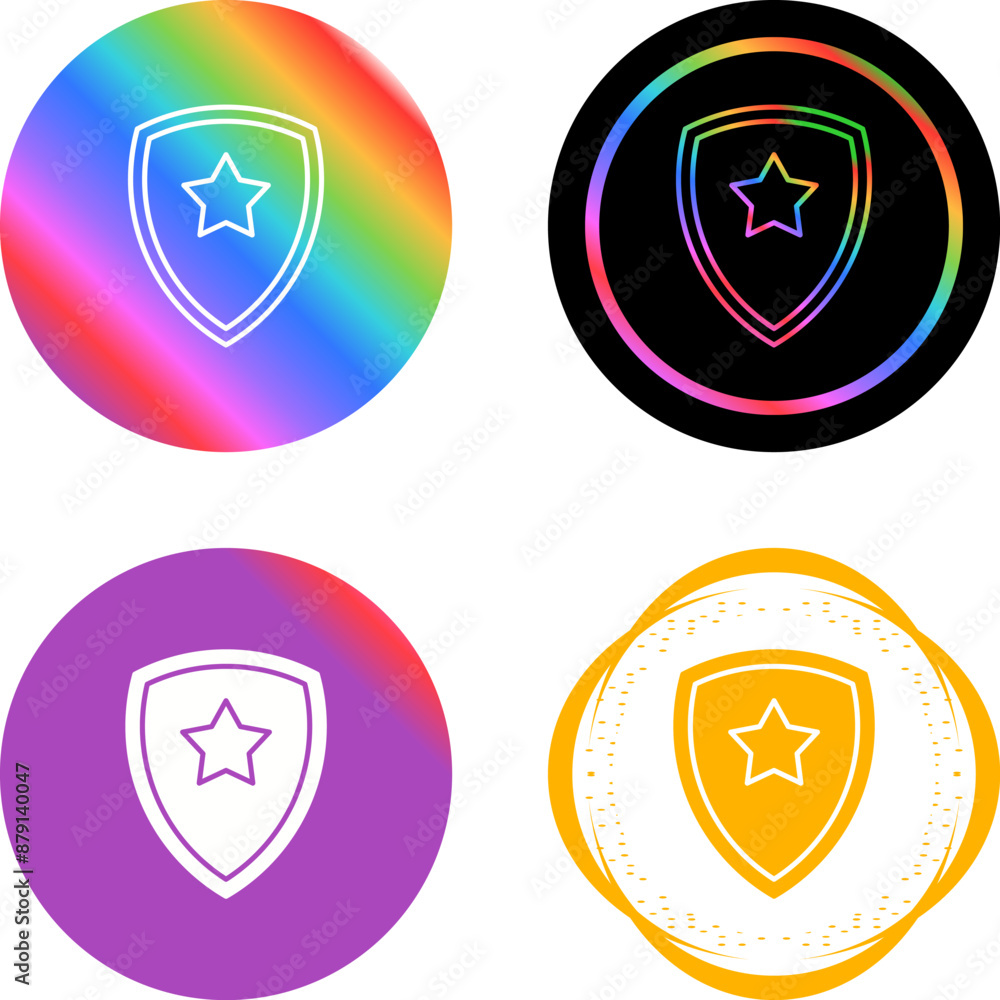 Sticker shield vector icon