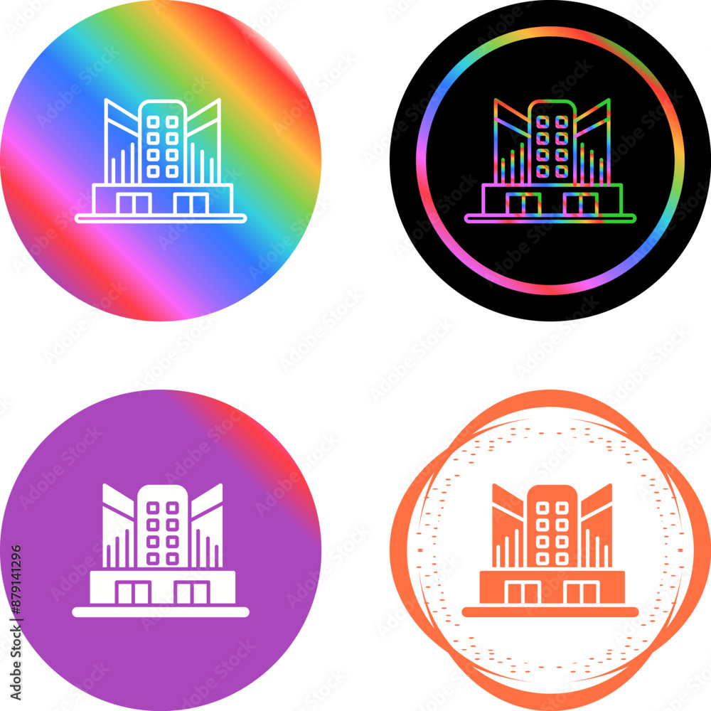 Poster office building vector icon