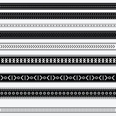 Collection of flat design black borders with various shapes