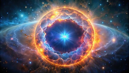 Obraz premium A stunning view of a planetary nebula showcasing cosmic elegance , space, universe, astronomy, stars, galaxy, celestial