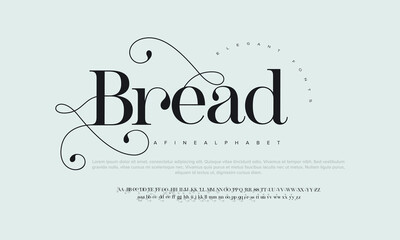 Bread elegant , Abstract technology science alphabet lowercase font. digital space typography vector illustration design