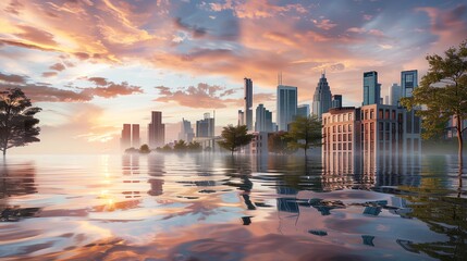 Obraz premium Building Climate Resilience: High-Tech Solutions for Sustainable Infrastructure