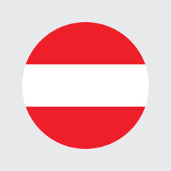 Austria country round circle flag Icon Circular Austrian National Flag sign symbol vector illustration