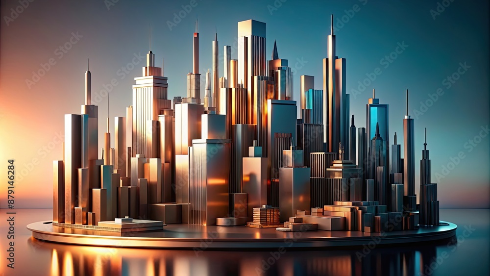 Canvas Prints Abstract sculpture architecture resembling a futuristic cityscape, sculptural, architecture, modern, artistic