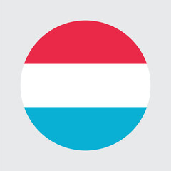 Circular National Flag Icon Luxembourg circle round flag vector sign symbol 