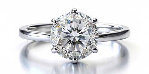 A beautiful diamond engagement ring on a white background, diamond, engagement, ring, love, marriage, proposal, jewelry