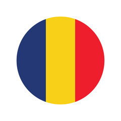 Fototapeta premium Romania country round flag button icon modern style vector sign symbol
