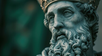 Obraz premium Detailed stone sculpture of an ancient deity