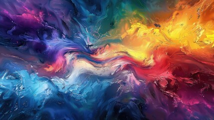 Spectrum of colors blending in artistic chaos