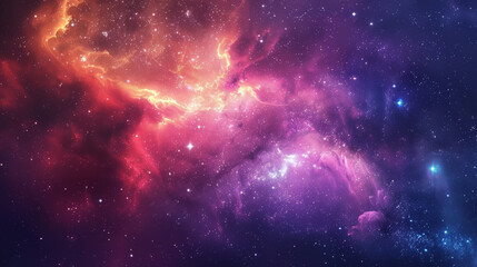 Colorful Cosmic Nebula in Outer Space