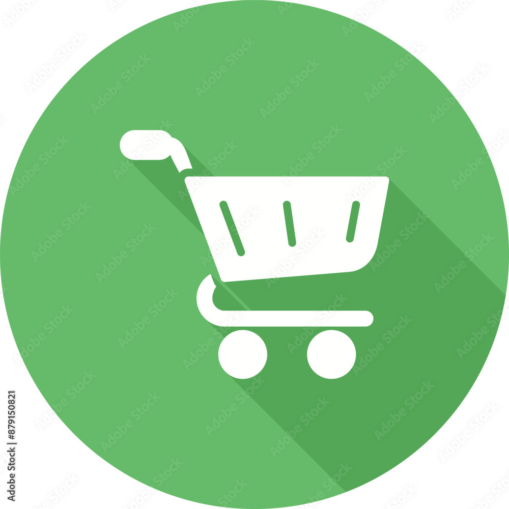 Sticker shopping cart vector icon