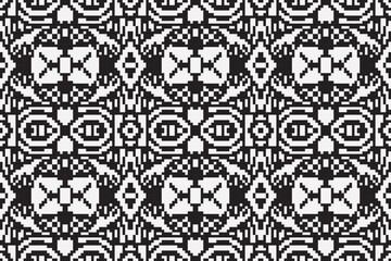 Ethnic seamless monochrome pattern vector image. Aztec geometric background. Tribal print. Navajo fabric. Modern abstract wallpaper. Vector illustration.