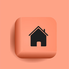 House icon symbols. Trendy Smart Home, Real estate, loan, mortgage, back concept. 3D vector isolated illustration design. Cartoon pastel Minimal style. You can used for mobile app, ux, ui, print ad.