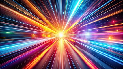 Abstract light streaks conveying speed and energy, ideal as a vibrant wallpaper or background, speed, energy, abstract