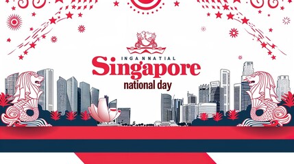 illustration for Singapore national day-9th august