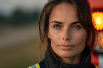 Thoughtful woman with intense gaze