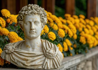 Obraz premium ancient roman statue in a garden