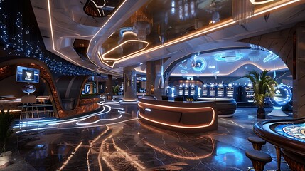 Obraz premium Futuristic Casino Interior Design