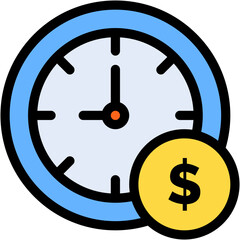 Clock, money, time is money Icon