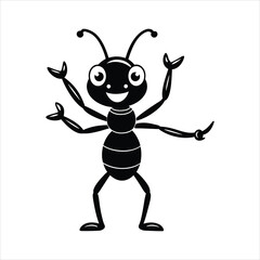 funny ant waving hand vector