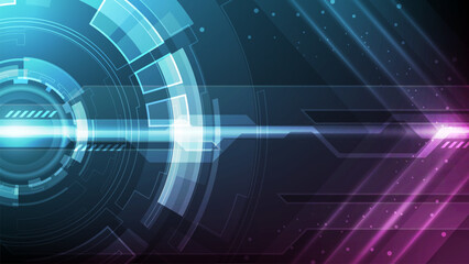 Abstract technology background. Futuristic interface with geometric shapes. Vector illustration