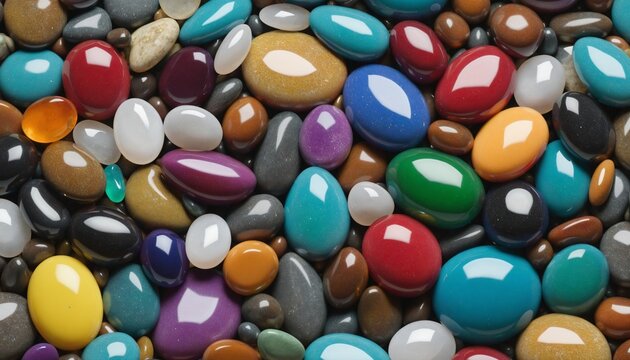 Many gemstones of various colors