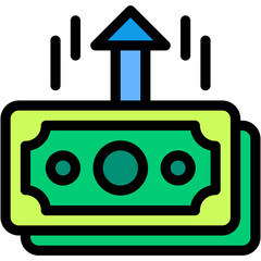 Cash, finance, money, growth Icon