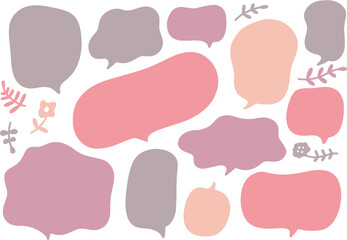 秋カラーのふきだしセット