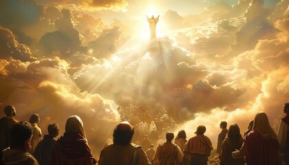 The Ascension of Jesus: A Heavenly Departure Surrounded by Disciples