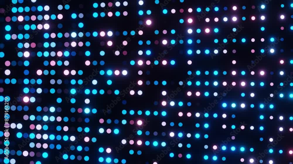Poster Abstract 3D Structure with Pink and Purple Mesh and Neon Bokeh Background