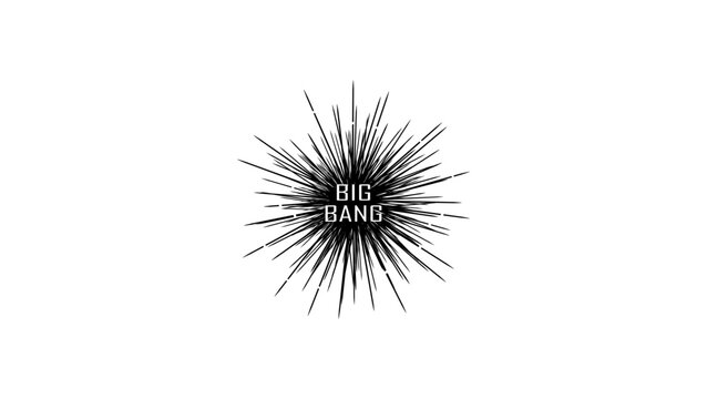 Big Bang symbol, black isolated silhouette