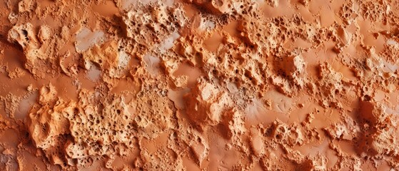 Obraz premium Panoramic close-up, high detail scan of terracotta ceramics texture, Generative AI