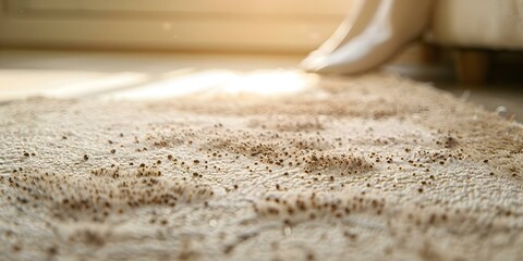 Dust Mite-Infested Carpet Perfect for Allergy Control and Pest Management Ads. Concept Carpet Allergies, Dust Mites, Allergy Control, Pest Management, Carpet Cleaning