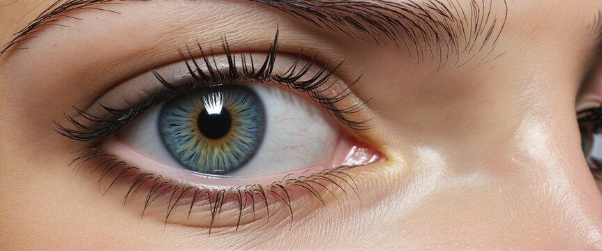 femalle eye, close up, side view