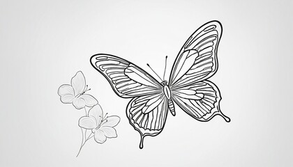 doodle with butterfly, illustration