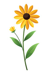 Fototapeta premium Black Eyed Susan plant minimal design vector illustration