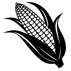 Corn silhouette icon isolated Vector illustration