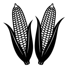 Corn silhouette icon isolated Vector illustration