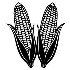 Corn silhouette icon isolated Vector illustration