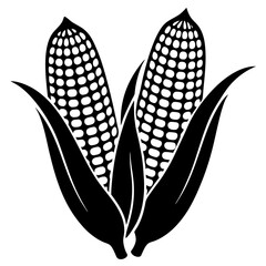 Corn silhouette icon isolated Vector illustration