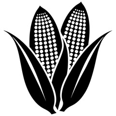 Corn silhouette icon isolated Vector illustration
