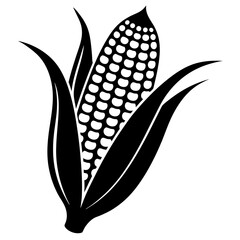 Corn silhouette icon isolated Vector illustration