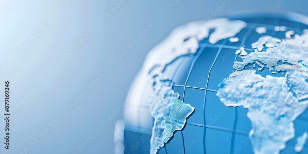 Poster connecting the global internet network professional photo with blue background and copy space. conce