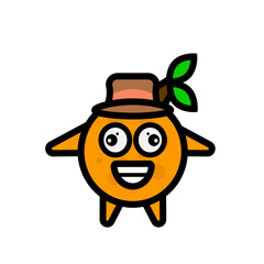 cute farmer orange mascot