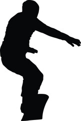 Snowboarding player silhouette full body. Snowboarder posing illustration. People doing extreme sport.