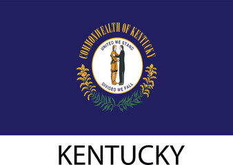 Kentucky Flag, United States Flags, Black and White Image, Vector Image, Editable illustration, Geography, Learn US Flags