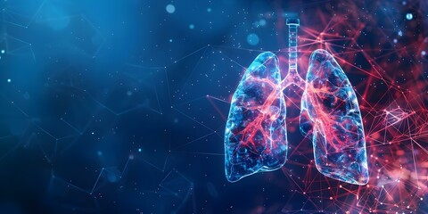 "Promoting Lung Health Awareness for Various Conditions and Diseases with a Futuristic Banner". Concept Health Awareness, Lung Conditions, Futuristic Banner, Promoting, Diseases