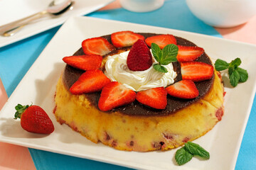 Strawberry pudding.