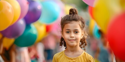 Vibrant Parade Celebrates World Refugee Day with Children, Balloons, and Community Spirit. Concept Celebrations, World Refugee Day, Parade, Children, Community Spirit